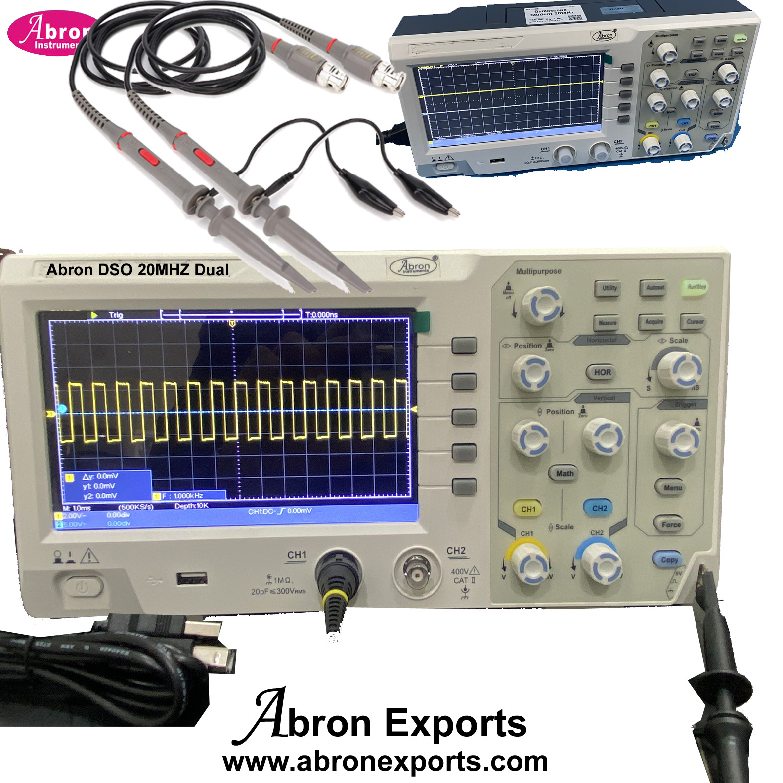 Frequency Counter Digital 10hz to 30mhz in Digital CRO Oscilloscope DSO 20MHz Dua Trace 7inch TFT Colour screen with 6 Digi Frequ AE-1344SD20ency counter